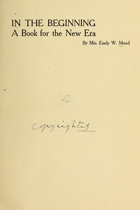 1910 | In the Beginning