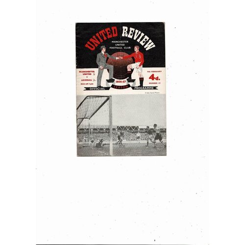1956/57 Manchester United v Arsenal Football Programme