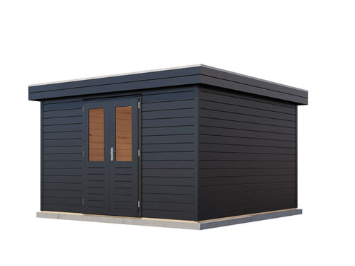 3.6mtr x 3.6mtr 44mm walled Flat Roof Cabin