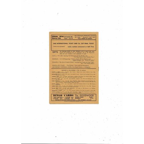 1963/64 Southport v Aldershot Football Programme