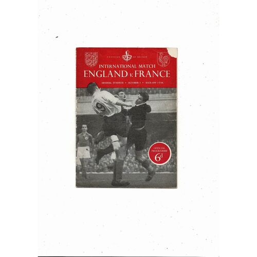 1951 England v France Football Programme @ Arsenal