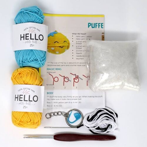 Knitty Critters Sealife Keyrings - Puffer Fish