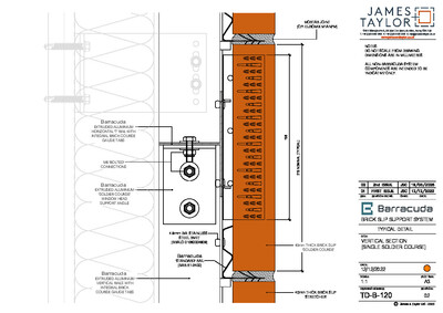 System Drawings | jamesandtaylor limited | Terracotta Tile Facade | Facing Brick System | Facade Metal