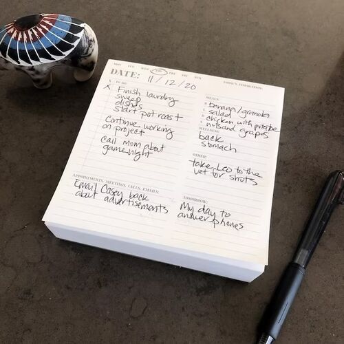 Undated Daily Planning Calendar