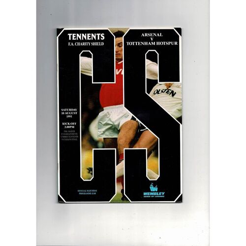 1991 Arsenal v Tottenham Hotspur Charity Shield Football Programme