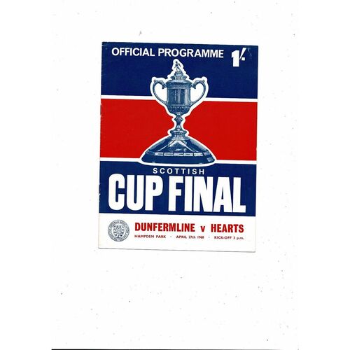 1968 Dunfermline v Hearts Scottish Cup Final Football Programme