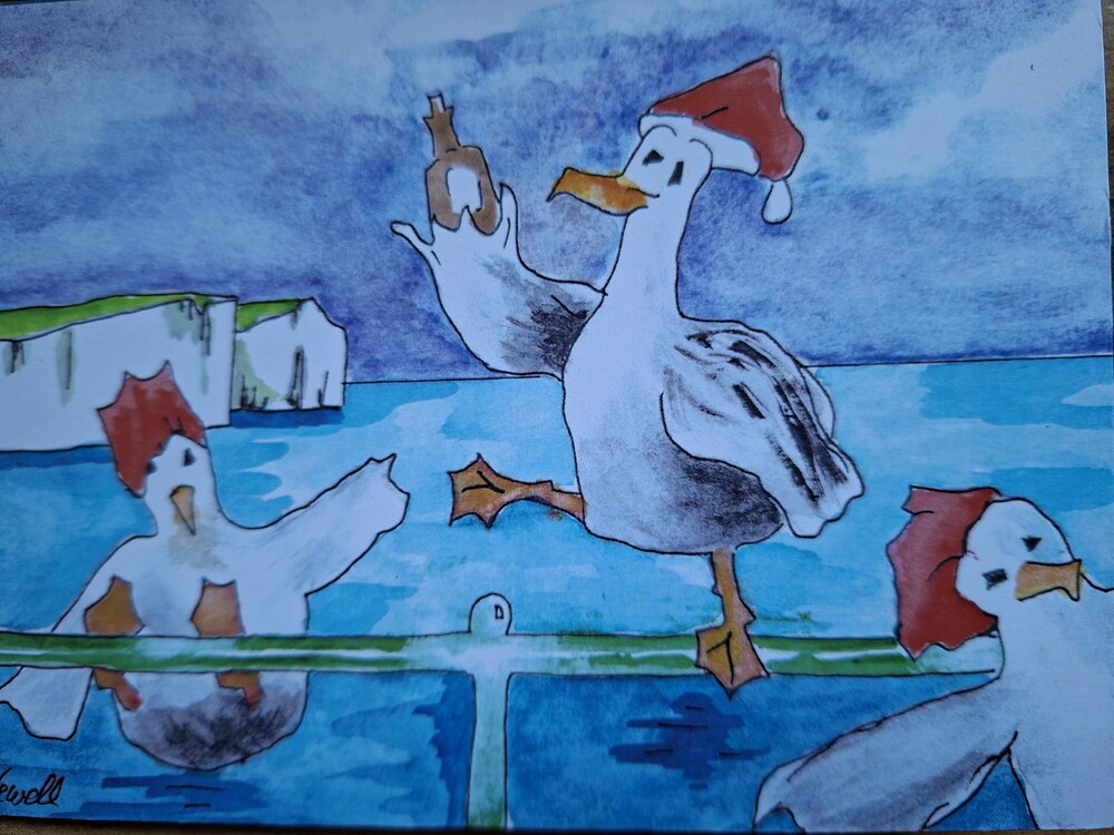 New Christmas items | ANITA ART  | Buy Sussex Seascape Acrylic Art | Semi Abstract Paintings Birling Gap | London Buyers South Coast Artwork