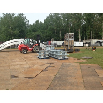 Securing of large temporary structures using bespoke base plates