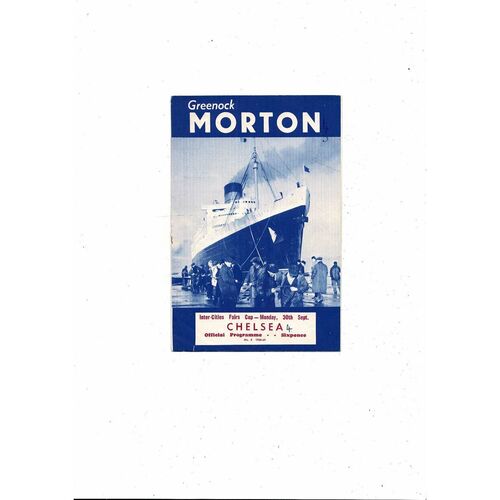 Greenock Morton v Chelsea Fairs Cup Football Programme 1968/69
