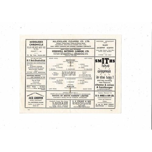 Brentford v Margate FA Cup Football Programme 1963/64