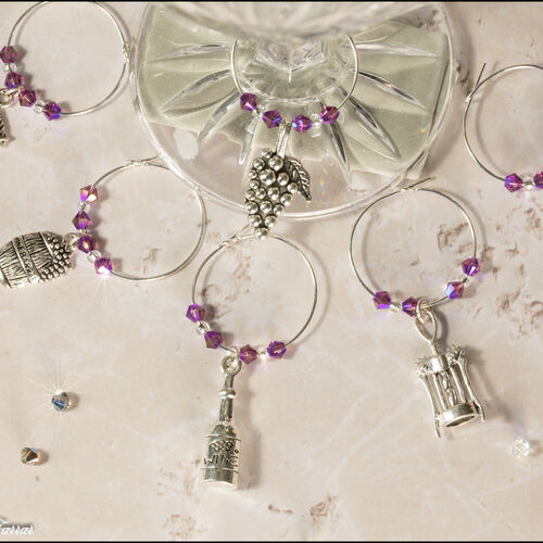 'Wine theme' Wine Glass Charms