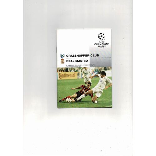 Grasshoppers v Real Madrid UEFA Champions League Football Programme 1995/96