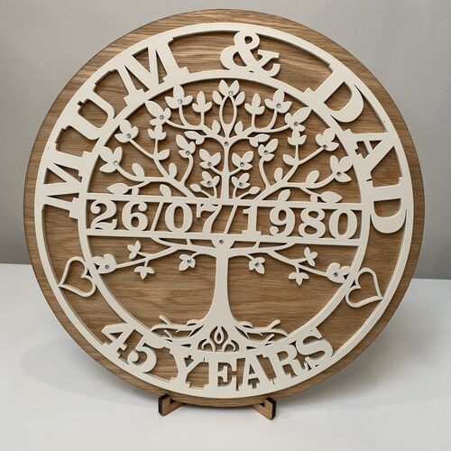 Personalised Tree of Life Anniversary Plaque – Custom Names & Date