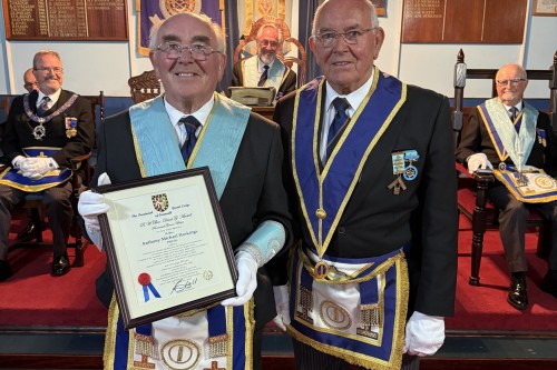 50 Years of Freemasonry for Tony Hoskings | Provincial Grand Lodge of Cornwall | How to become a Freemason in Cornwall | Freemasonry lodges near me Cornwall  | What is Freemasonry in Cornwall UK