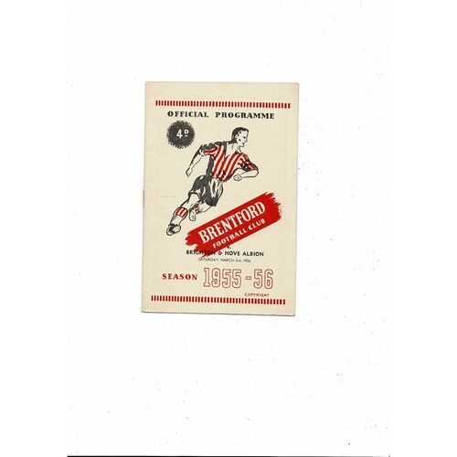 1955/56 Brentford v Brighton Football Programme