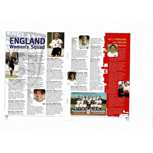 2000 England v Portugal Women's International Football Programme + Press Cutting @ Barnsley