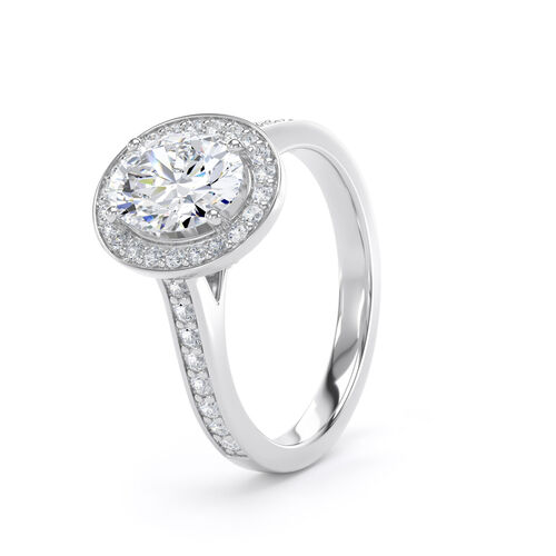 Oval halo with channel borders