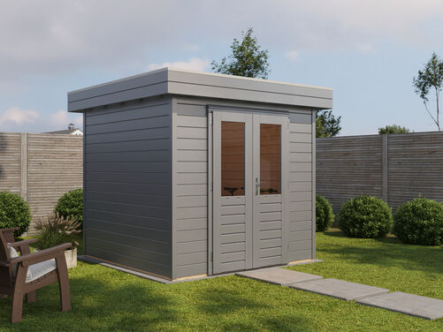 2.4mtr x 2.4mtr 28mm walled Flat Roof Cabin