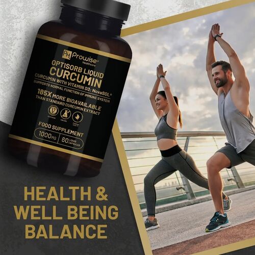 Prowise Optisorb Liquid Curcumin with Vitamin D3 1000mg 60 liquid capsules