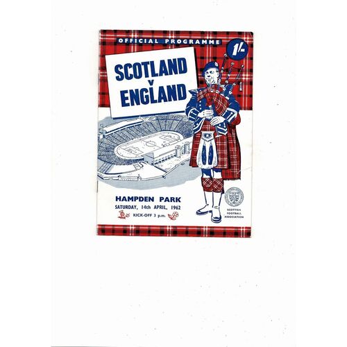 1962 Scotland v England Football Programme