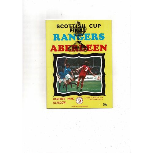 1978 Rangers v Aberdeen Scottish Cup Final Football Programme