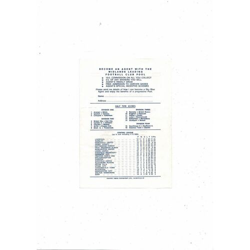 Coventry City v Manchester City Central League Football Programme 1969/70