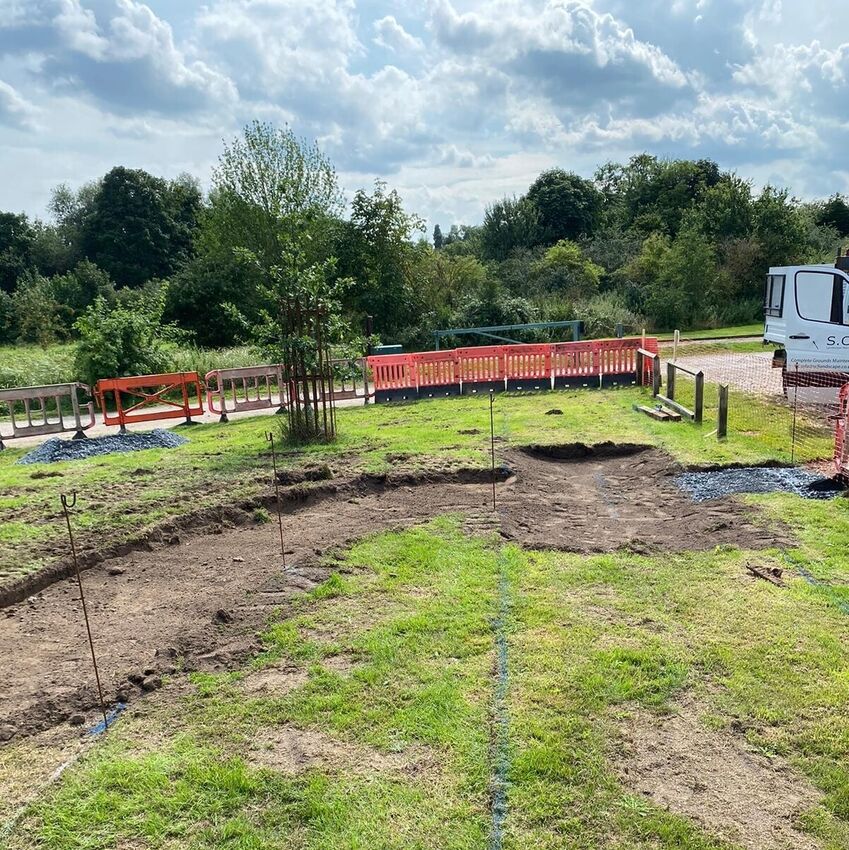 Photo of works at the Recreation Ground for Nature for Us All Project