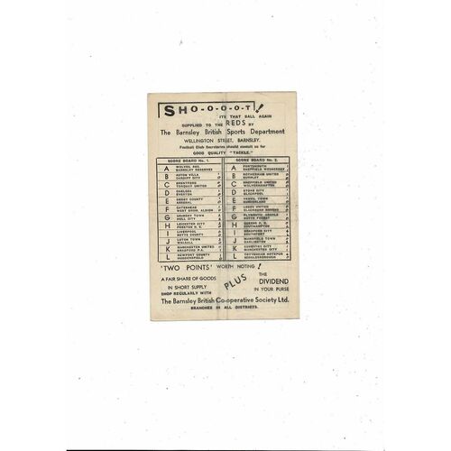 1948/49 Barnsley v Doncaster Rovers Sheffield County Cup Football Programme