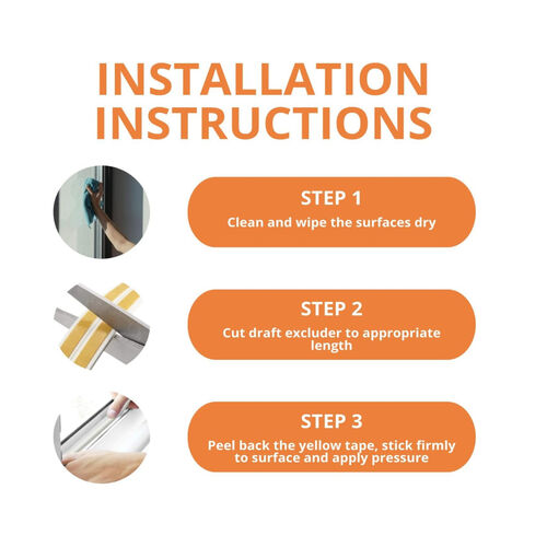 Tebrun 2X Window Draught Excluder Self-Adhesive Strip Type D - 4 Seals Total 10M (White)