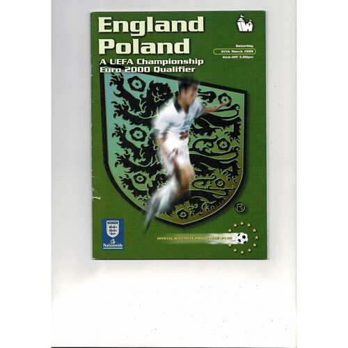 1999 England v Poland Football Programme