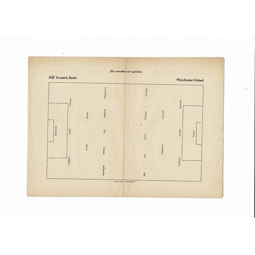ASK Vorwarts Berlin v Manchester United European Cup Football Programme 1965/66