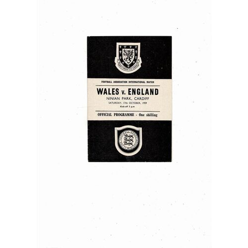1959 Wales v England International Football Programme @ Cardiff City