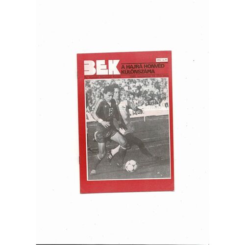 Honved v Shamrock Rovers European Cup Football Programme 1985/86