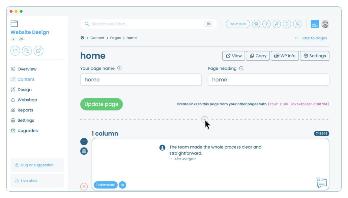 How to add an Instagram Feed to a website page | Webfactory Support | Webfactory