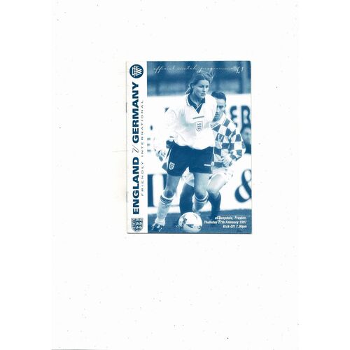 1997 England v Germany Women's International Football Programme @ Preston
