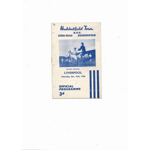 1956/57 Huddersfield Town v Liverpool Football Programme