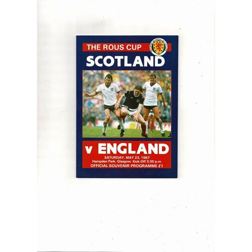 1987 Scotland v England Football Programme