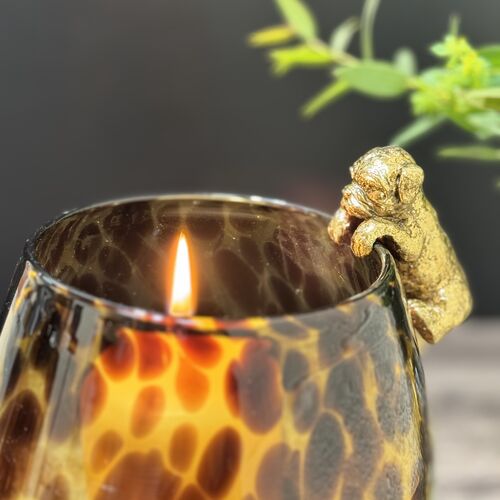 Jumbo Renee with Dog Jewel Candle
