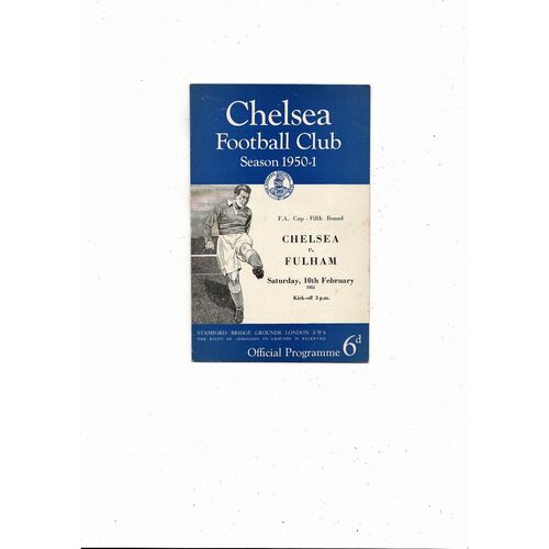 1950/51 Chelsea v Fulham FA Cup Football Programme