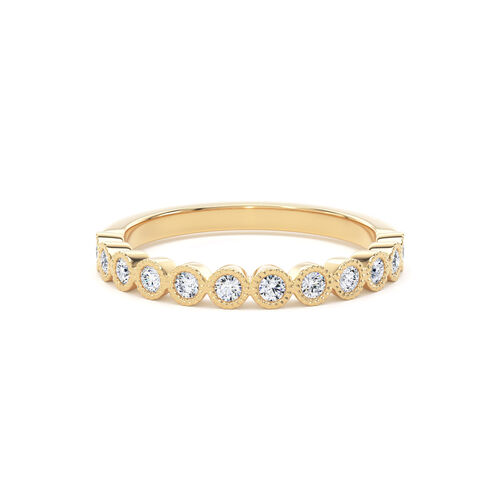 Mille-grain rubover diamond ring