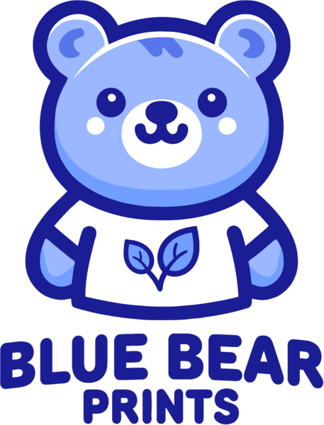 Blue Bear Prints |  Eco friendly custom t-shirts UK |  Stanley and Stella printed clothing UK | Custom printed reusable water bottle UK