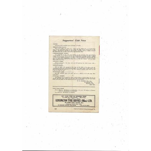 1962/63 Brentford v Rochdale Football Programme