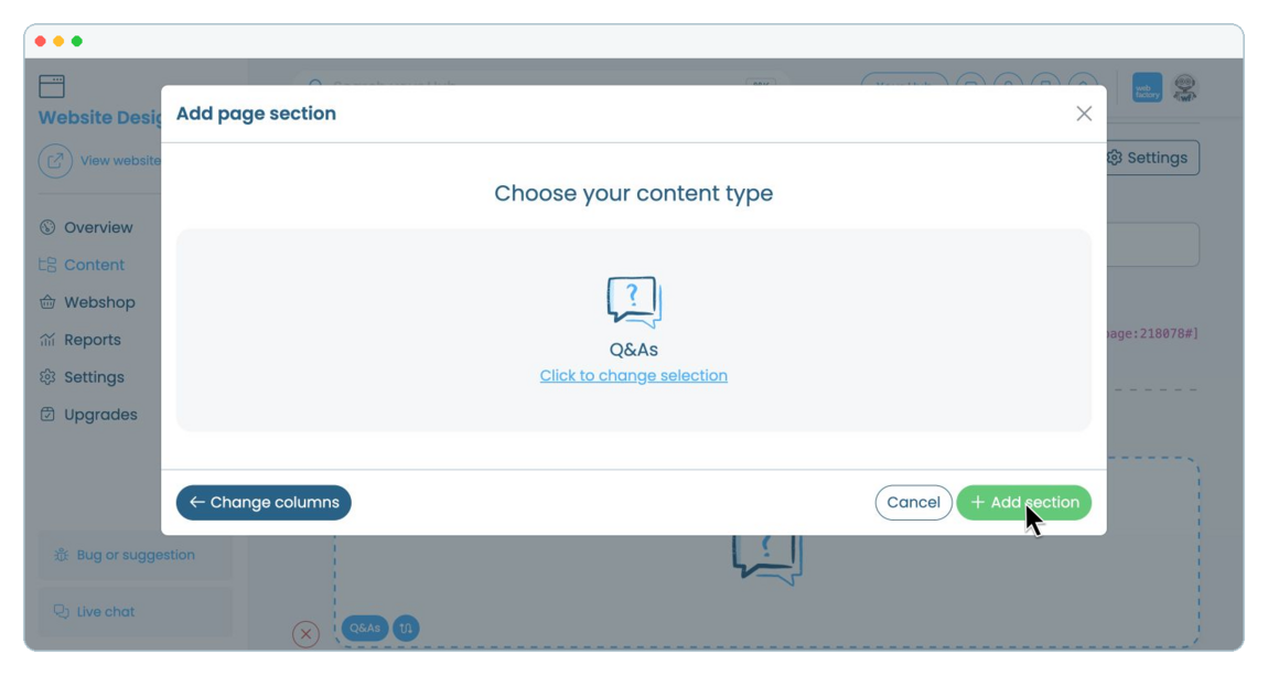 How to add Q&amp;amp;As to a website page | Webfactory Support | Webfactory