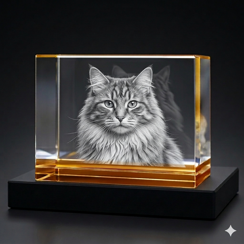 Super Colour Deluxe XXL Honey Amber 3D Crystal Photo Gift