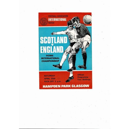 1970 Scotland v England Home Internatonal Championship Football Programme