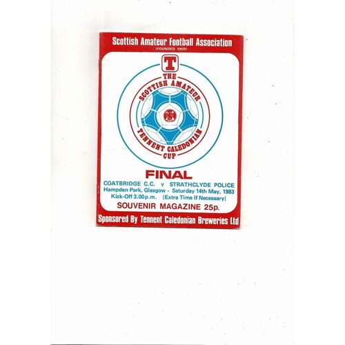 1983 Coatbridge v Strathclyde Police Scottish Amateur Cup Final Football Programme