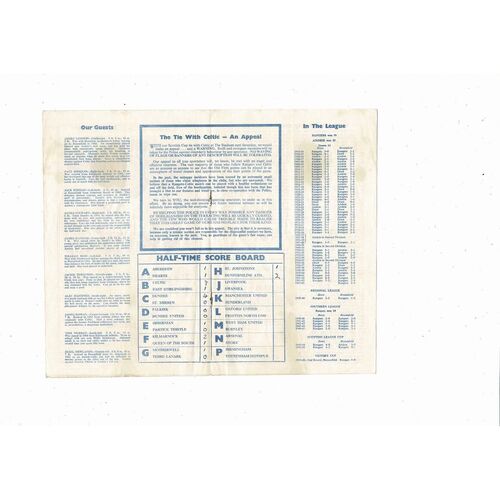 1963/64 Rangers v Airdrie Football Programme 29th February 1964