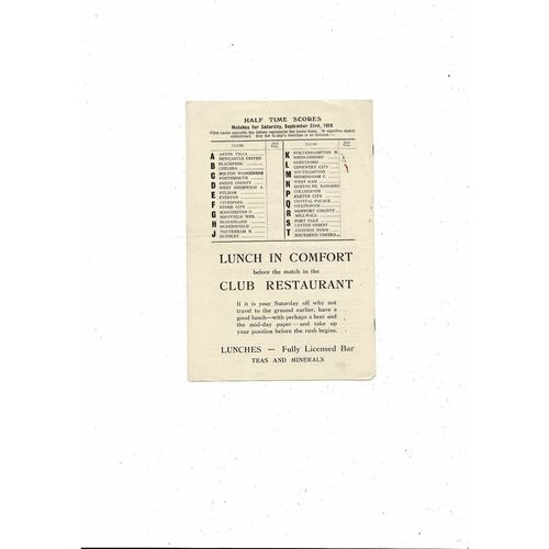 1950/51 Charlton Athletic v Arsenal Football Programme