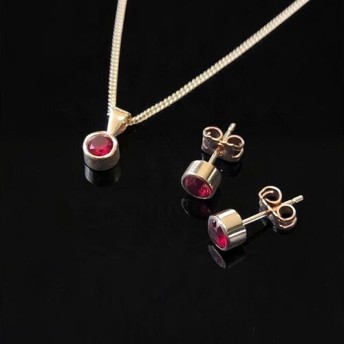 0.50ct rubover ruby stud earrings