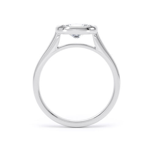 Horizontally set oval rubover solitaire